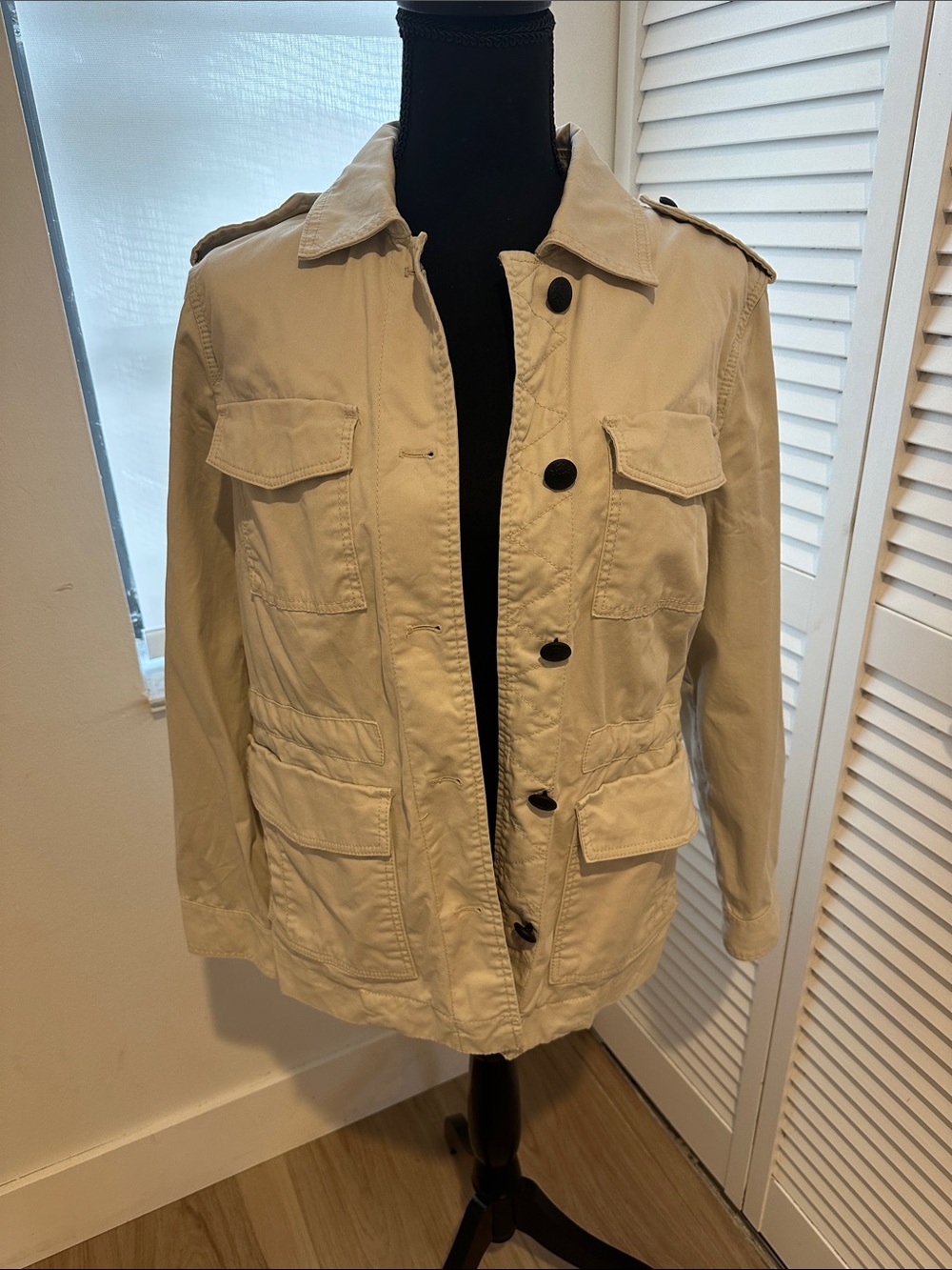 Banana Republic Beige Utility Jacket with Flap Pockets
